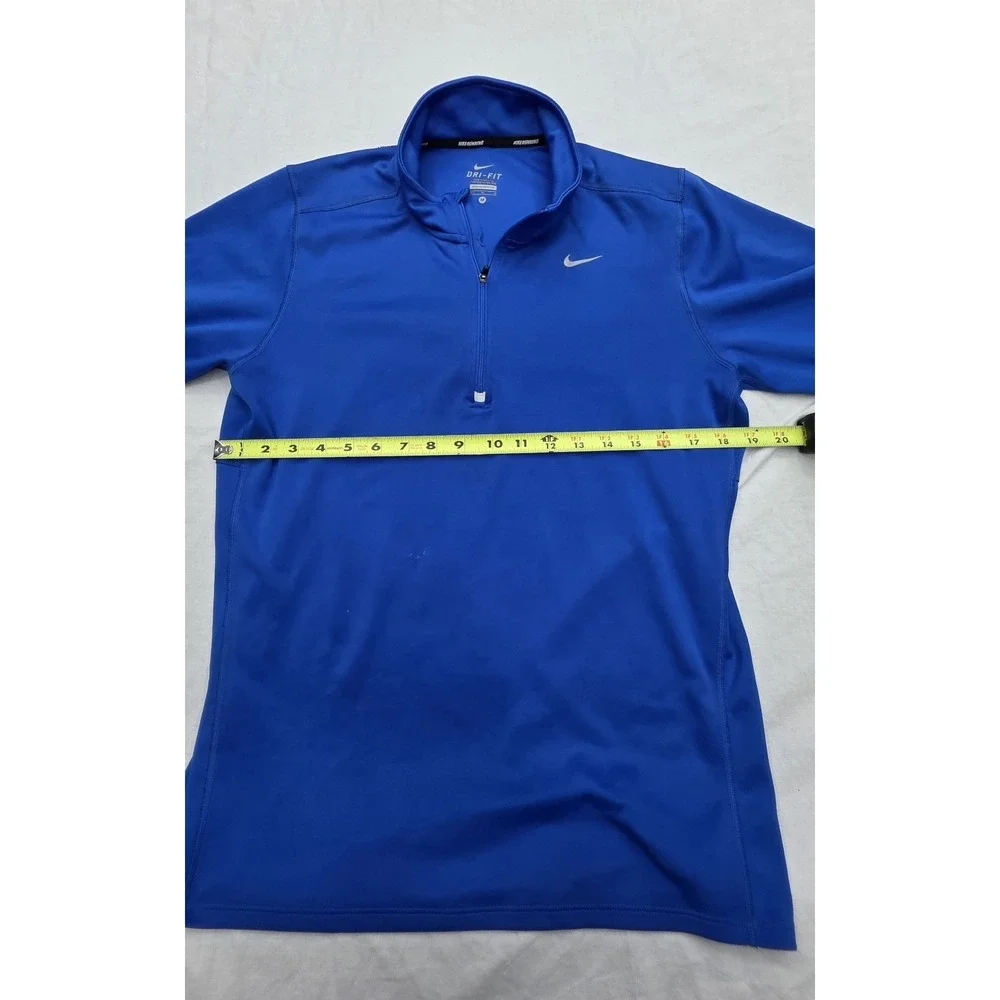Nike Dri-fit Blue Running 1/4 Zip Longsleeve Pullover Size Medium